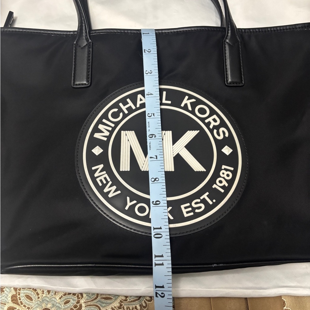 Michael Kors Black Tote with White Logo